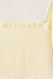 Cream smocked mom tiered dress