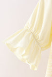 Cream smocked mom tiered dress