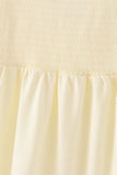 Cream smocked mom tiered dress