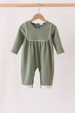 Green Solid Romper