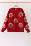 Rust turkey sequin mom&me top