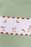 Sage goose embroidery gingham pants set