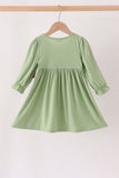 Sage deer embroidery dress