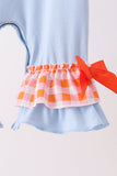 Blue Turkey Applique Ruffle Romper