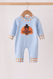 Blue Turkey Applique Romper