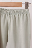 Brown turkey embroidery gingham ruffle pants set