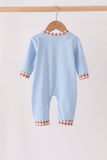 Blue turkey applique romper