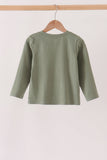 Green goose pumpkin embroidery top