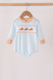 Pumpkin Pie Embroidery Gingham Bubble