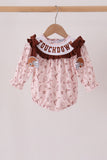 Brown touchdown football embroidery bubble
