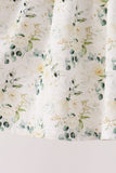Sage floral smocked ruffle pants set