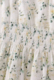 Sage floral smocked tiered mom dress
