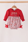 Maroon thankful floral leaves embroidey bubble