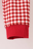 Maroon thankful leaves embroidey gingham pants set