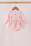 Pink chicken embroidery bubble