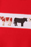 Red Cow Embroidery Top