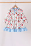 Blue frozen ruffle dress