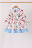 Blue frozen ruffle dress