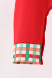 Red christmas character applique romper