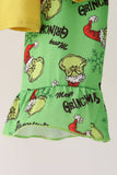 Green Grinch French Knot Ruffle Pants Set