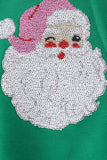 Green Santa Sequin Mom&me Top