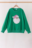 Green Santa Sequin Mom&me Top