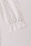 White Santa Baby French Knot Ruffle Bubble