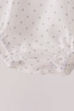 White Santa Baby French Knot Ruffle Bubble