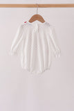 White Santa Baby French Knot Ruffle Bubble