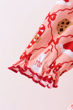 Pink Candy Cane Bow Ruffle Bamboo Dress