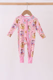Pink Princess Zipper Bamboo Romper
