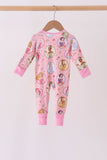 Pink Princess Zipper Bamboo Romper