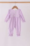 Purple Stripe Frozen Smocked Romper