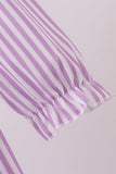 Purple Stripe Frozen Embroidery Dress