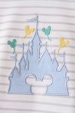 Blue Castle Applique Stripe Pants Set