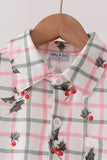 Red Holly Button Down Shirt