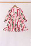 Pink Bow Ruffle Bamboo Dress