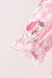 Pink Santa French Knot Ruffle Bloomer Set