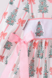 Pink Christmas Tree Embroidery Bloomer Set