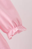 Pink Christmas Embroidery Dress