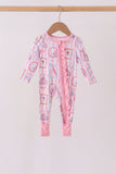 Pink Character Ruffle Bamboo Romper