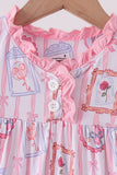 Pink Character Ruffle Bamboo Dress