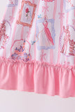 Pink Character Ruffle Bamboo Dress