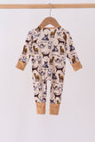Oh Holy Night Ruffle Zip Bamboo Romper