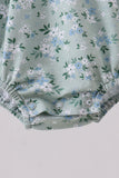 Sage cross embroidery floral ruffle bubble
