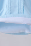 Blue cross embroidery shorts set