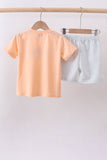Pink I love my mom embroidery shorts set