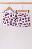 Purple active football print skort set