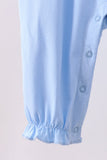 Blue bow applique romper
