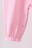 Pink bow applique romper